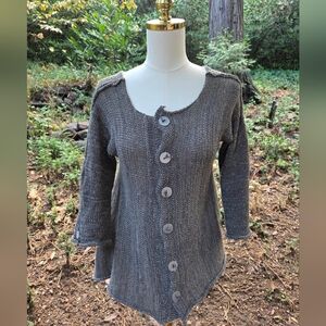 Skif Skifo Gray Knit Button-Up Women's‎ Cardigan Sweater